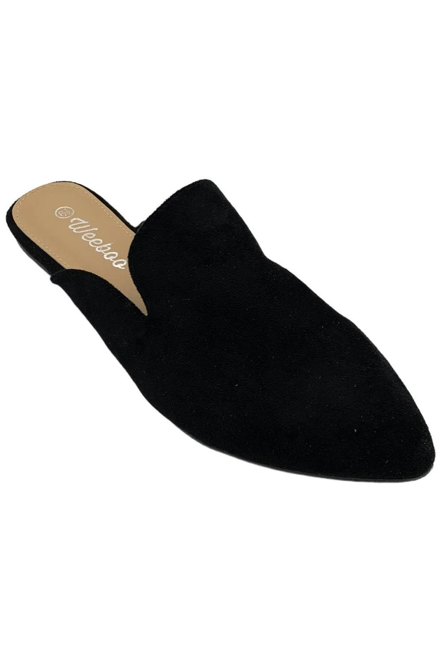 Weeboo Women's Beth Slip-On Mules Black Suede - Medium